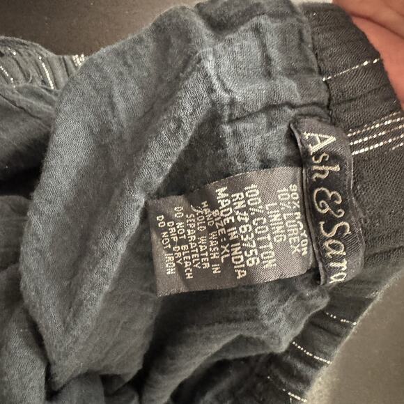 Vintage Boho Celestial Goth Long Skirt XL Black Gold Metallic Tinsel Cottage - Picture 11 of 12